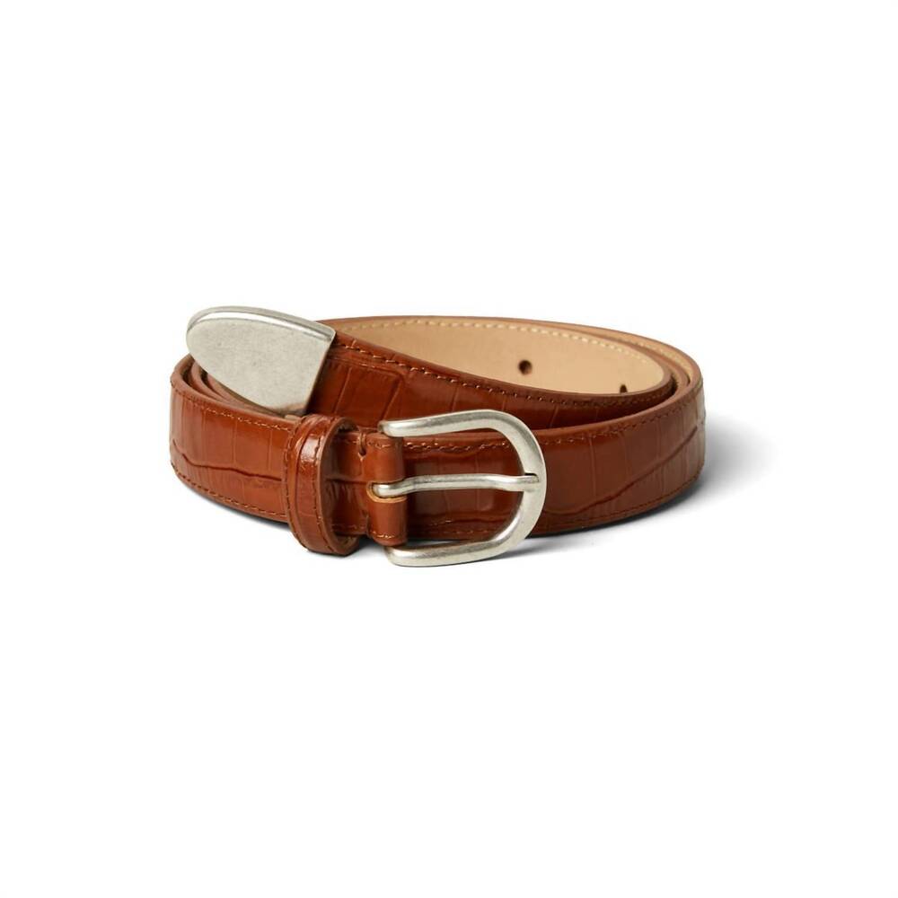 NEW MFPEN women's croc occasion belt in russet